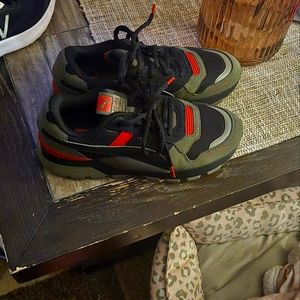 Puma Black, Green and Red Running Shoes
